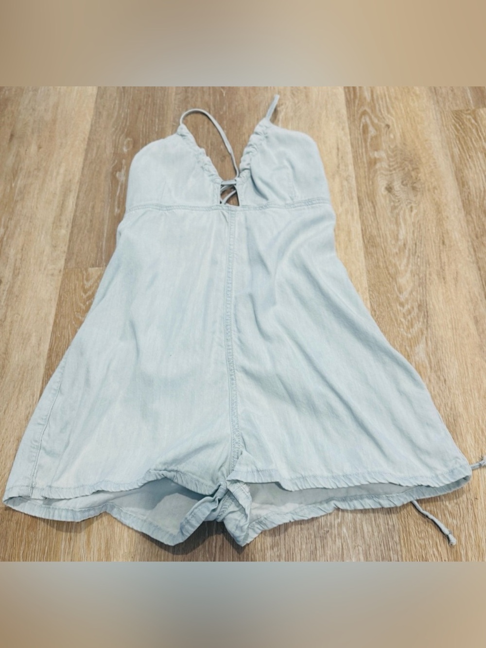 We The Free Light Blue Denim Romper
